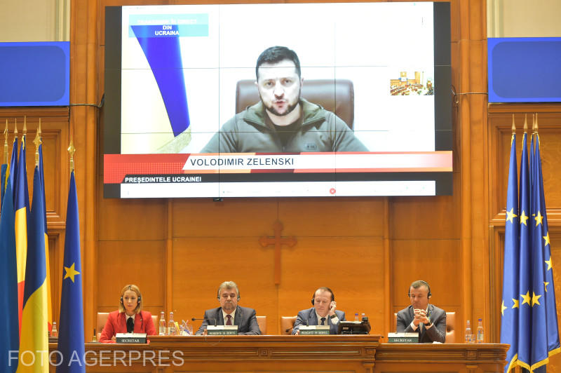 Volodimir Zelenski, mesaj in Parlamentul Romaniei, Foto: AGERPRES