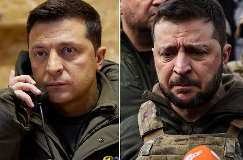 Presedintele ucrainean Volodimir Zelenski, Foto: Colaj Profimedia Images / Zuma Press / AFP