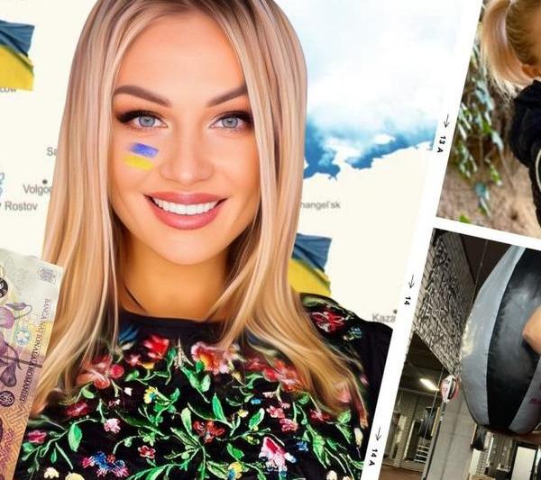 Yulia Chernitskaya, refugiata din Ucraina care a primit 200 de lei de la un bătrân, lucrează ca instructoare de fitness și are peste 100.000 de urmăritori pe Instagram, Foto: fanatik.ro