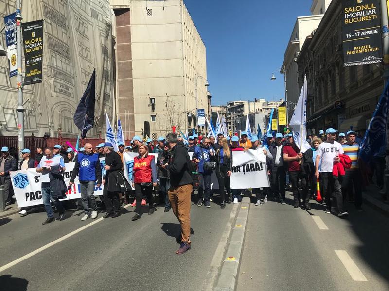 Protest al sindicatelor in Bucuresti, Foto: Hotnews