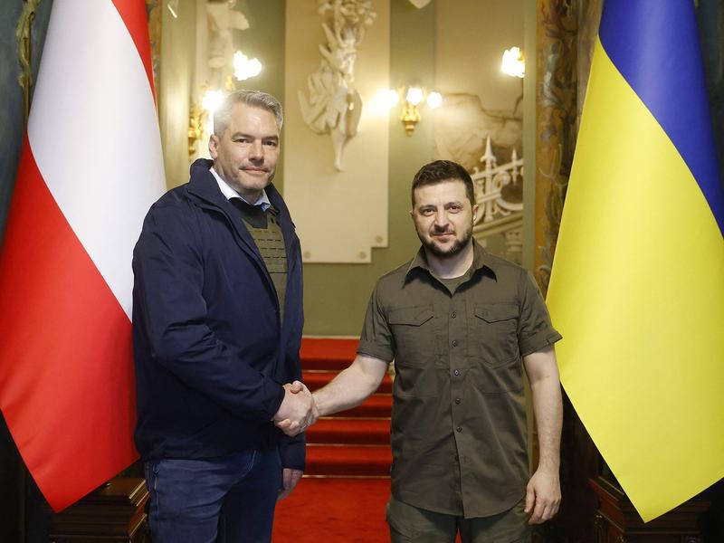 Karl Nehammer și Volodimir Zelenski, Foto: DRAGAN TATIC / AFP / Profimedia