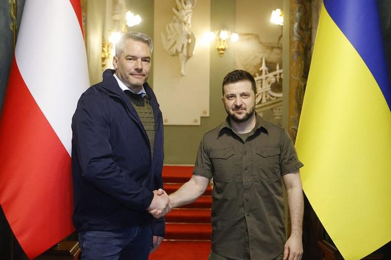 Karl Nehammer și Volodimir Zelenski, Foto: DRAGAN TATIC / AFP / Profimedia