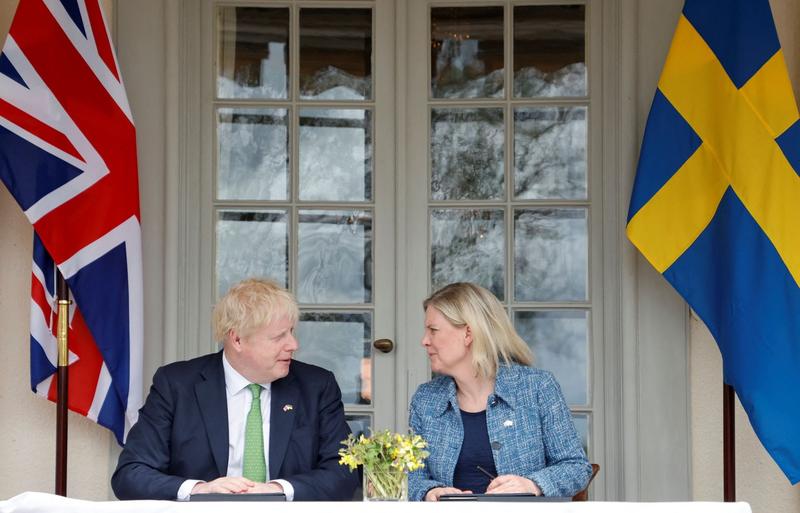 Boris Johnson și Magdalena Andersson, Foto: Christine Olsson / AFP / Profimedia