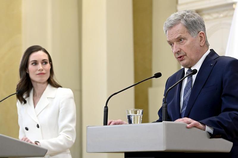 Sauli Niinisto si Sanna Marin au anuntat decizia de a adera la NATO, Foto: Heikki Saukkomaa / Shutterstock Editorial / Profimedia