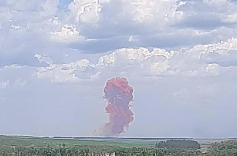 ​Depozit de azotat de amoniu, lovit de ruși în regiunea Harkov, Foto: Telegram/ Pavlo Kirilenko