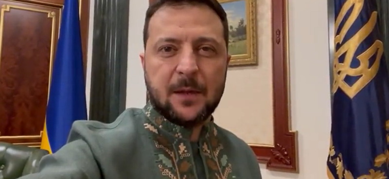 Zelenski imbracat in Vîșîvanka, Foto: Captura video