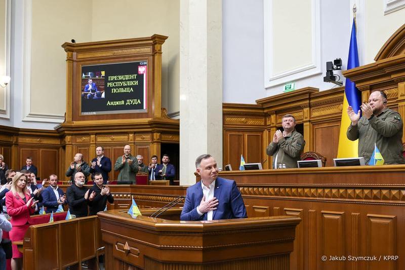 Preşedintele polonez Andrzej Duda, discurs în parlamentul ucrainean, Foto: Facebook/ Kancelaria Prezydenta RP