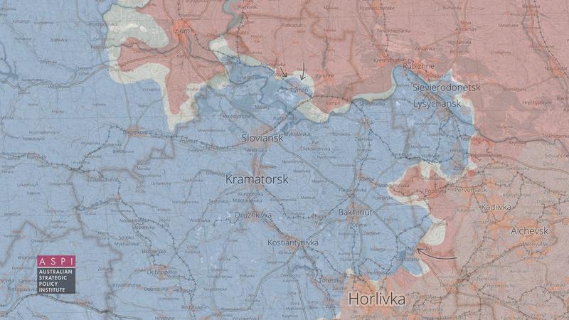 Luptele ruso-ucrainene din zona Severodonețk, Foto: Australian Strategic Policy Inastitute