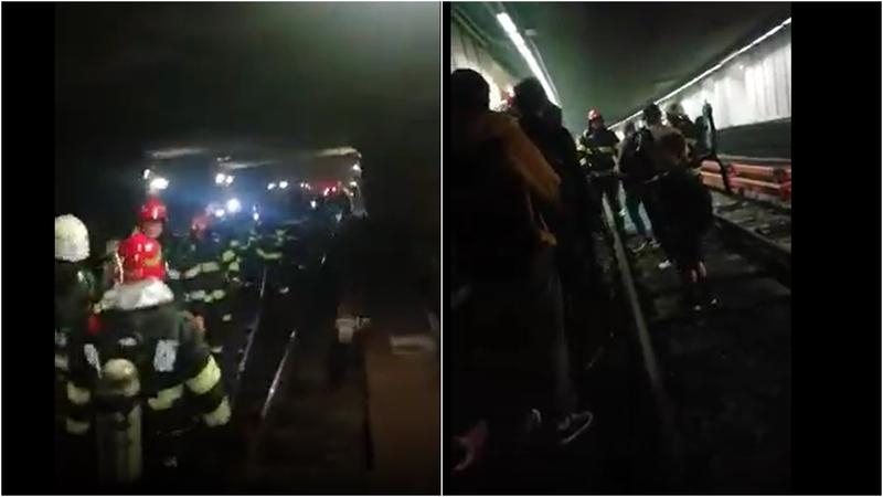 Evacuarea calatorilor la metrou, Foto: Colaj foto