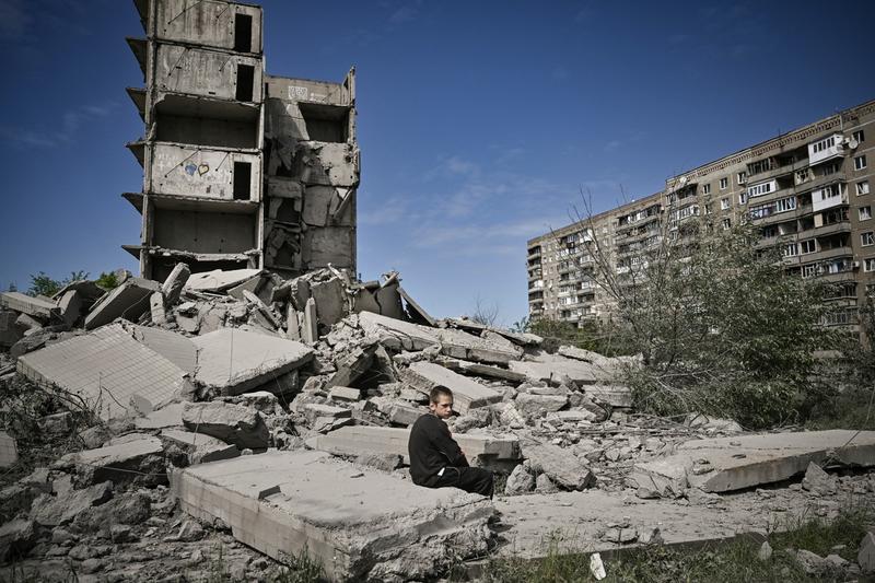 Clădire distrusă în Kramatorsk, în estul Ucrainei, Foto: Aris Messinis / AFP / Profimedia Images