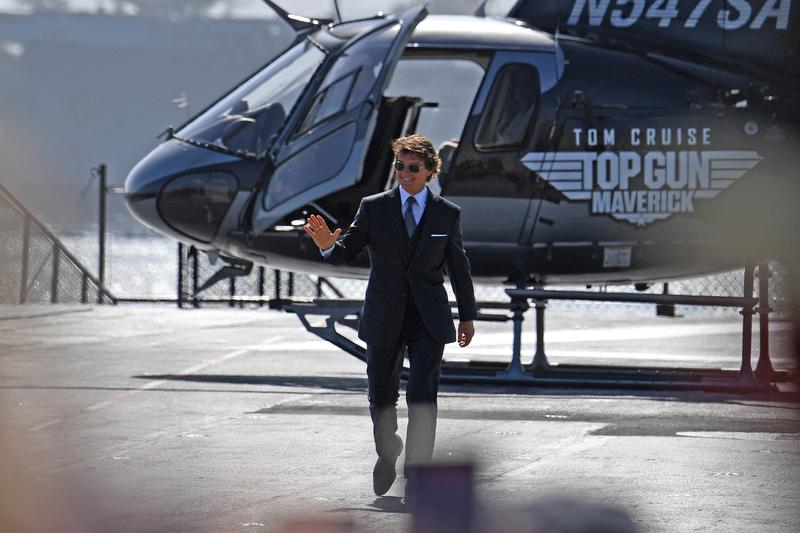 Tom Cruise a pilotat un elicopter pentru a ajunge la premiera „Top Gun: Maverick”, Foto: Robyn Beck / AFP / Profimedia