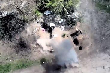 Soldati rusi, atacati cu drone Switchblade, Foto: Captura video