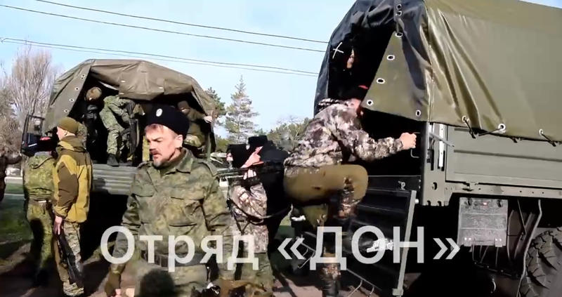 Soldati cazaci trimisi in Ucraina, Foto: Captura video