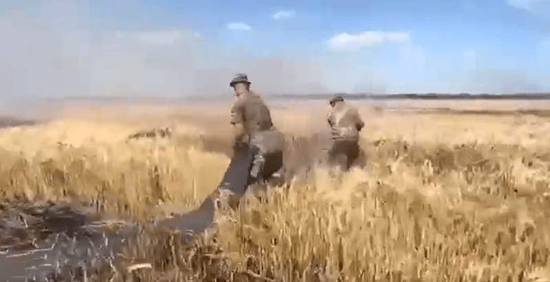 incendii provocate de rusi pe campurile agricole din Ucraina, Foto: Captura video