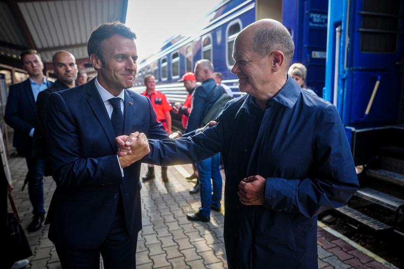 Emmanuel Macron și Olaf Scholz, Foto: Kay Nietfeld / AFP / Profimedia