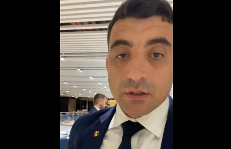 George Simion, pe Aeroportul din Chisinau, Foto: captura facebook