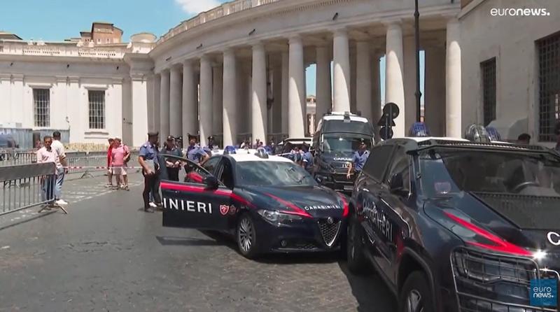 Șofer urmărit de carabinierii italieni în apropiere de Vatican, Foto: Captură Youtube