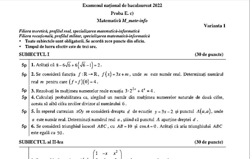 Liceenii asteapta baremul la matematica la BAC 2022, Foto: Hotnews
