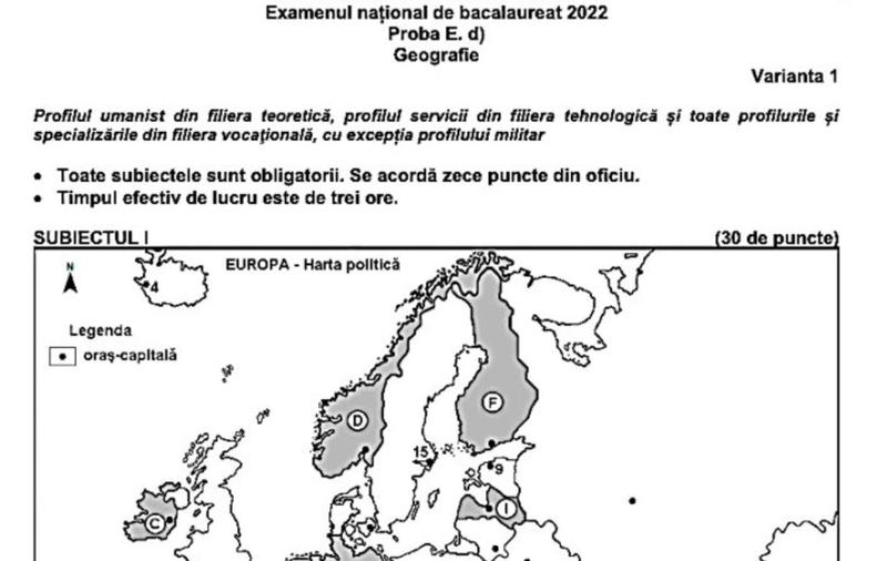 Subiecte geografie primite la Bacalaureat, Foto: Hotnews