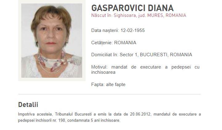 Diana Gasparovici, dată în urmărire de Poliția Română, Foto: IGPR