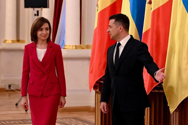 Maia Sandu si Volodimir Zelenski, Foto: Handout / AFP / Profimedia