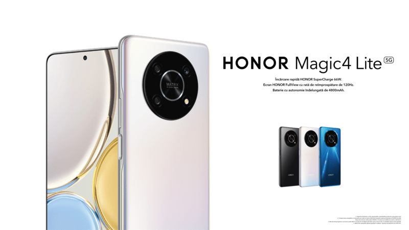 HONOR Magic4 Lite, primul telefon cu tehnologie de încărcare rapidă SuperCharge , Foto: HONOR