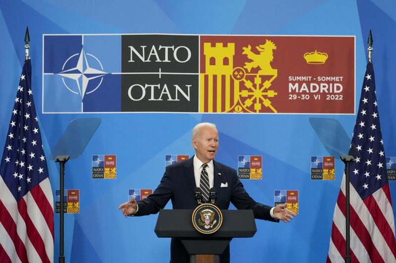 Președintele american Joe Biden la finalul summitului NATO de la Madrid, Foto: PAUL HANNA / UPI / Profimedia