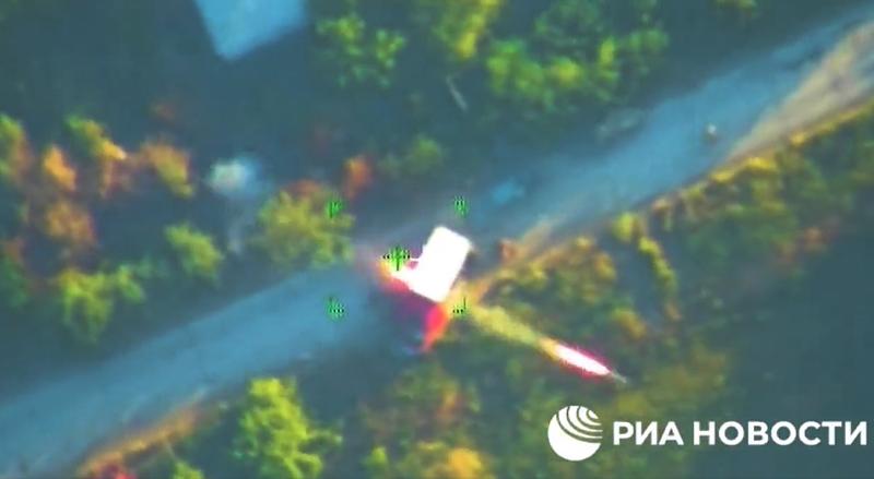 Lansator de rachete Brimstone, filmat din drona de catre rusi, Foto: Captura video