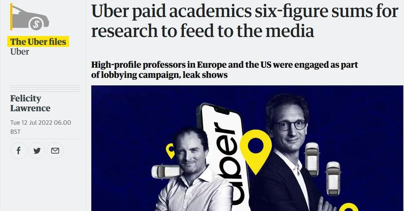 Uber si cercetatorii platiti, Foto: The Guardian