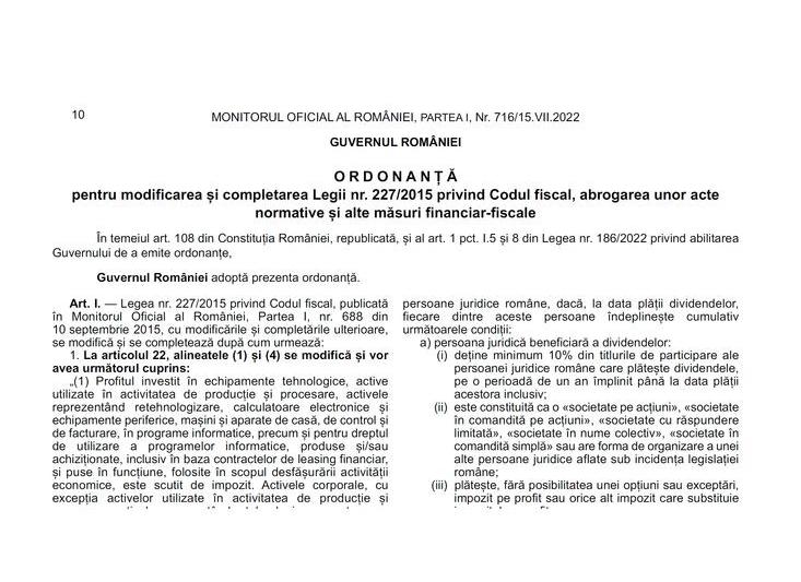 Ordonanta cod fiscal 2022, Foto: Hotnews