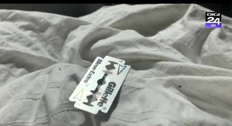 Lama de ras pe un cearsaf, Foto: Captură video