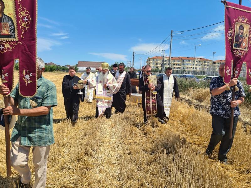 ÎPS Teodosie a plimbat moaște de sfinti pe un camp din judetul Constanta, Foto: Arhiepiscopia Tomisului Facebook