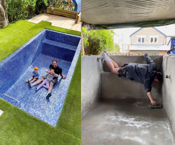 Un britanic a construit singur o piscină inspirat de tutoriale de pe YouTube, Foto: CATERS NEWS AGENCY / Caters News / Profimedia