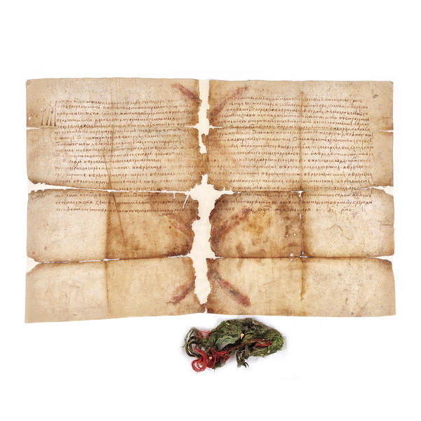 Uric (hrisov de împroprietărire), emis de Alexandru cel Bun, 1412, piesă muzeală, de colecție, Foto: Artmark