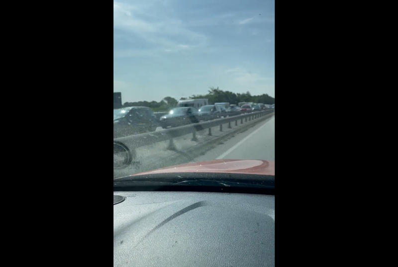Cozi uriase la intrarea in Danemarca, Foto: Captura video