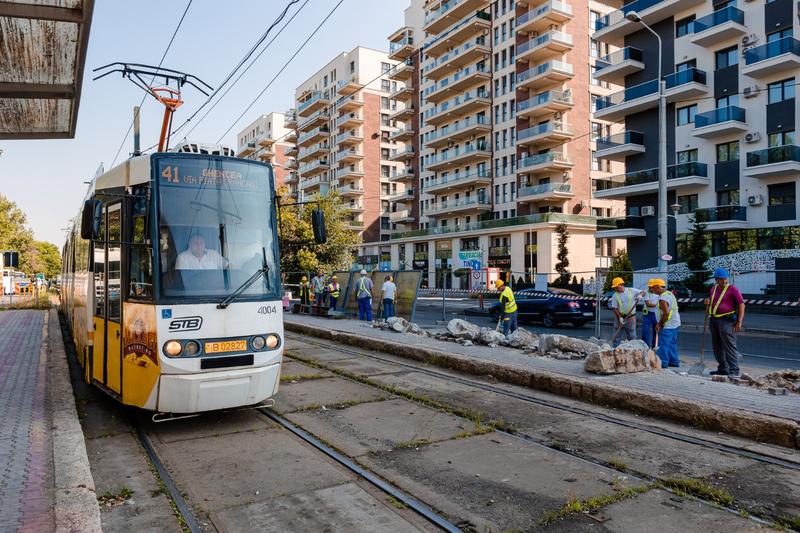 Lucrări peroane linia 41, Foto: PMB