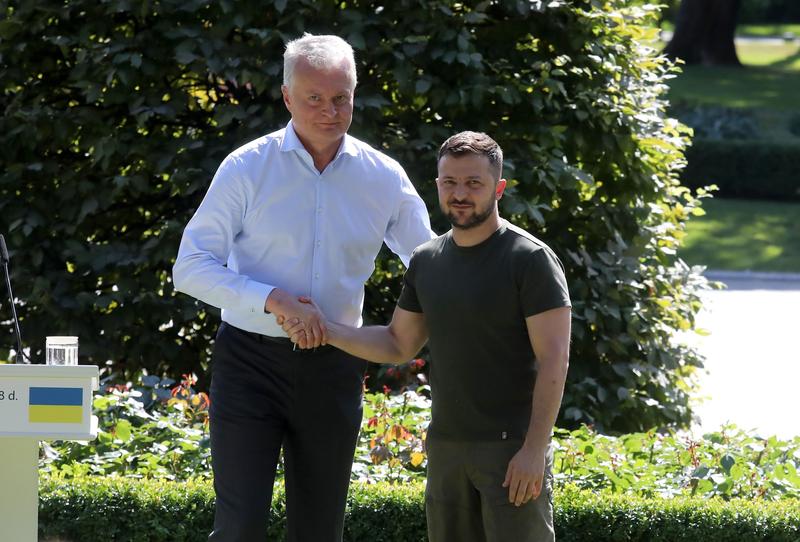 Gitanas Nauseda si Volodimir Zelenski, Foto: Volodymyr Tarasov/Ukrinform/NurPhoto / Profimedia Images