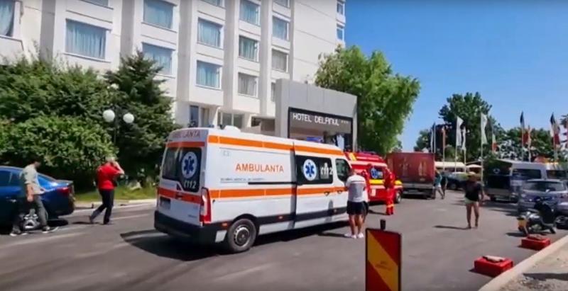 O fetiță a căzut de la etajul 3 al unui hotel din stațiunea Eforie Nord, Foto: Captură video Ziua de Constanța