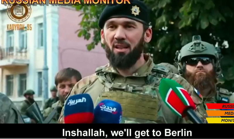 Magomed Daudov spune ca cecenii lupta in Ucraina pentru a apara Islamul si ca vor sa ajunga la Berlin, Foto: Captura video