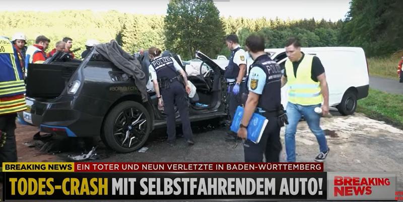 Accident grav în Germania în care a fost implicat un autoturism autonom, Foto: Captură video Youtube @BILD