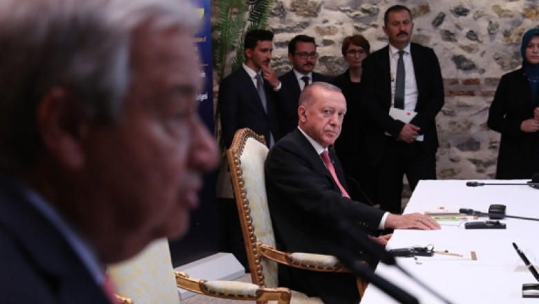 Recep Tayyip Erdogan și secretarul general al ONU, Foto: Profimedia Images