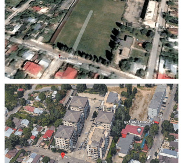 Baza sportivă CFR BTA - 2005 vs 2022, Foto: Google Earth