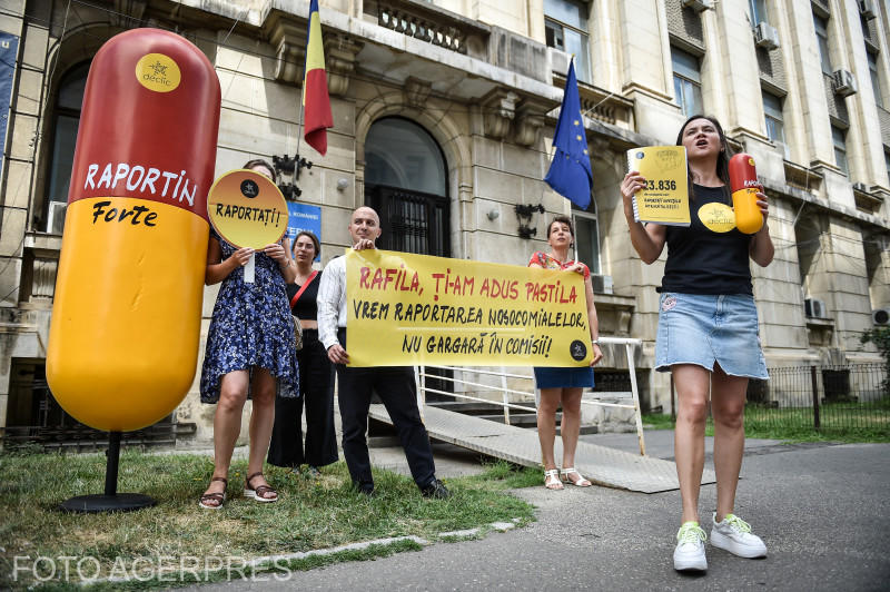 Protest în fața Ministerului Sănătății, Foto: AGERPRES