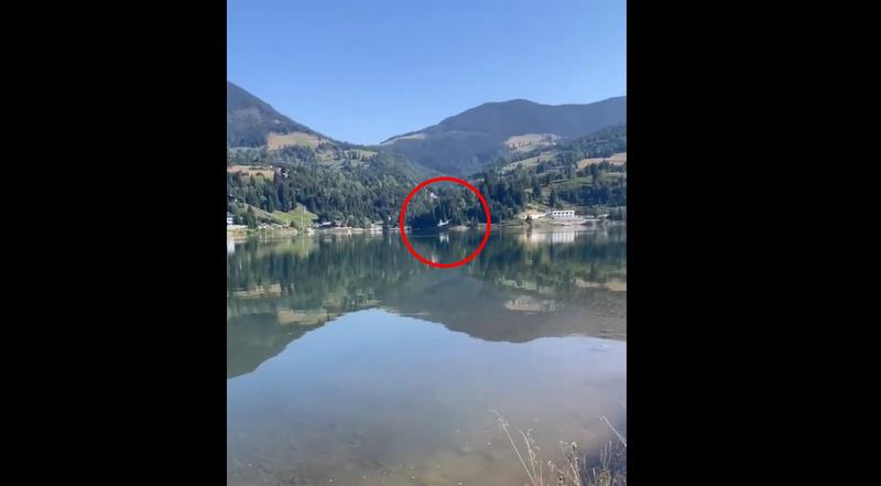 Avion care se prabuseste in lacul Colibita, Foto: Captura video