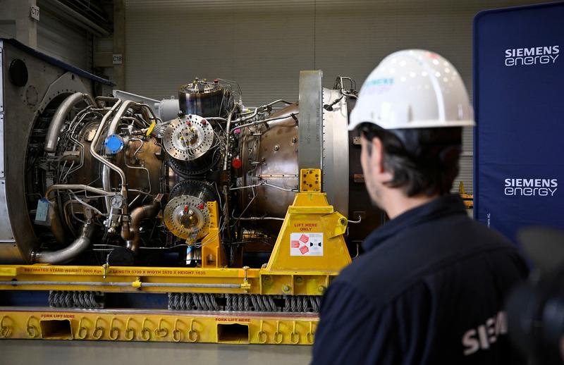 Turbina gazoductului Nord Stream 1, la uzina Siemens Energy din vestul Germaniei, Foto: Sascha Schuermann / AFP / Profimedia