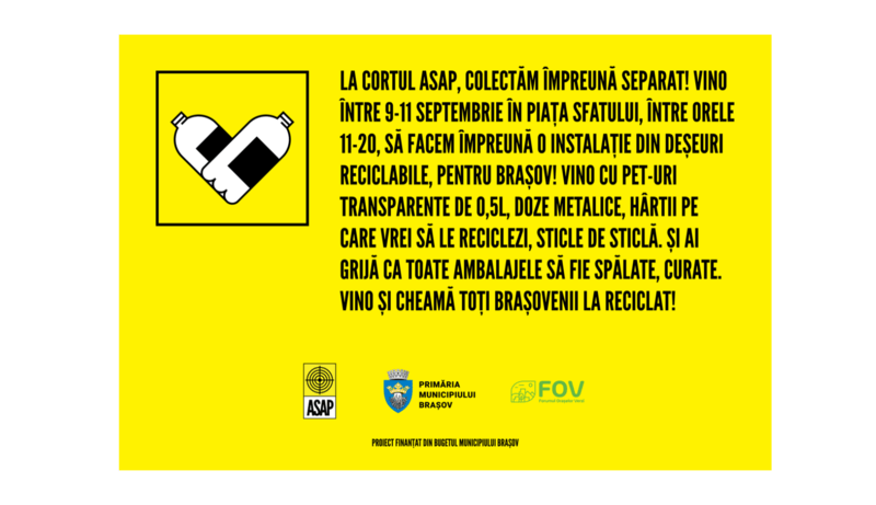 Mobilizare pentru reciclare în Brașov! Armata Selectării Atente a Plasticului, ASAP România, transformă deșeurile în artă, la Forumul Orașelor Verzi, Foto: ASAP România