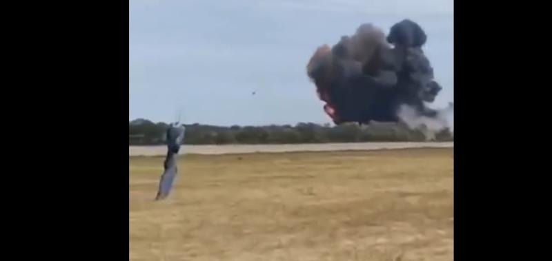 Avionul Su-25 rusesc s-a prabusit la cateva secunde dupa decolare, Foto: Captura video