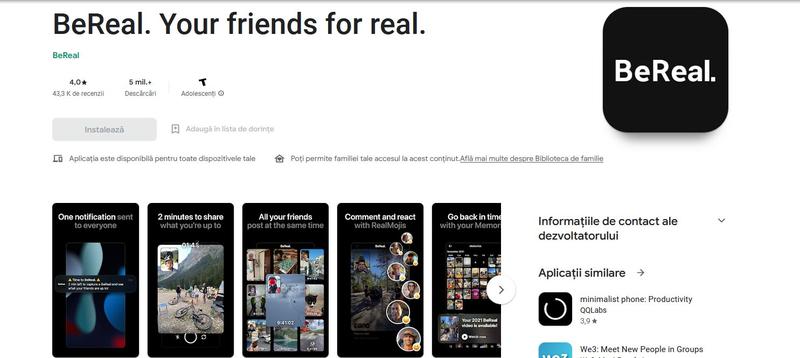 BeReal, Foto: Google Play