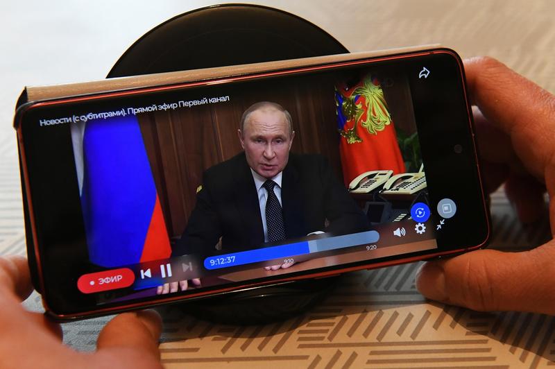 Președintele rus Vladimir Putin a ținut un discurs, Foto: Ilya Naymushin / Sputnik / Profimedia