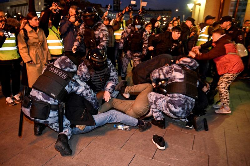 Proteste in Rusia față de mobilizarea parțială, Foto: Alexander NEMENOV / AFP / Profimedia